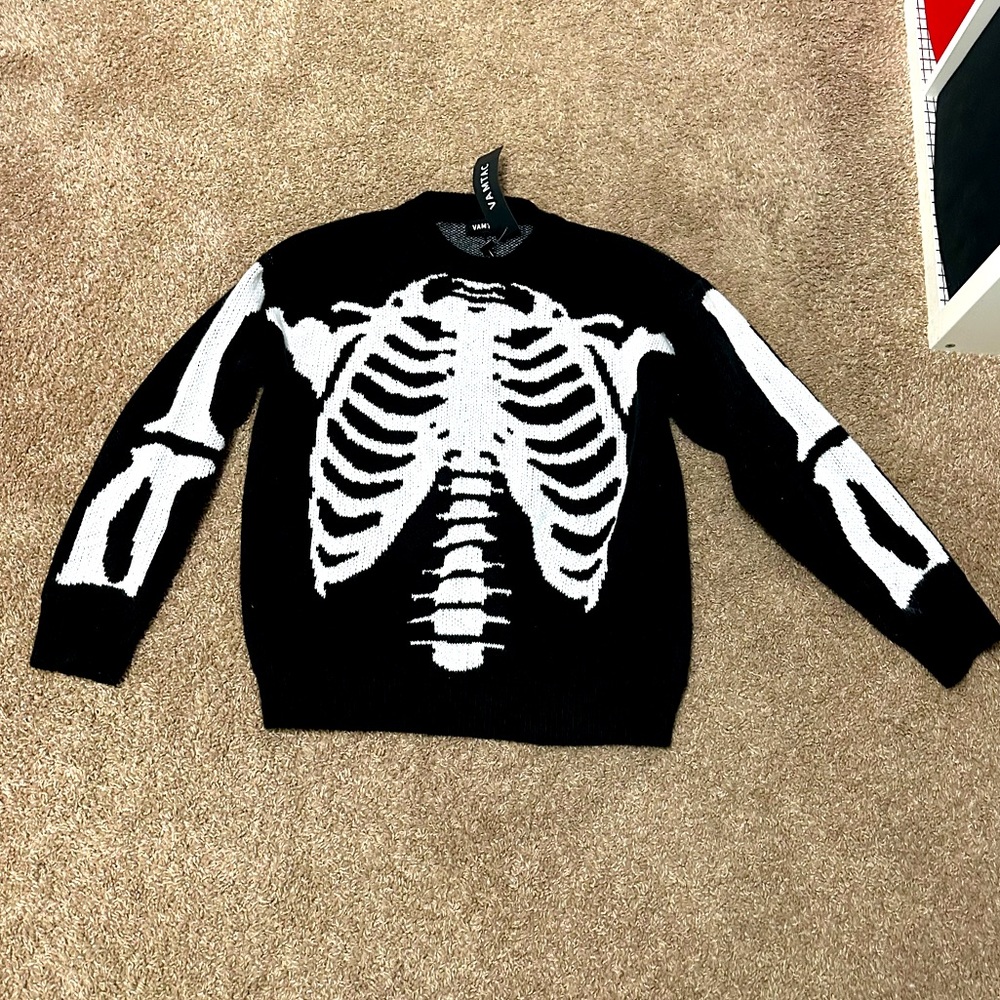 Vamtac Skull Sweater unisex Skeleton Vintage look Halloween bones ugly Christmas